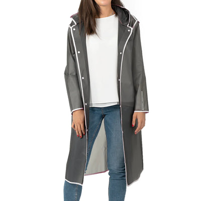 Trench grigio semitrasparente bordobianco