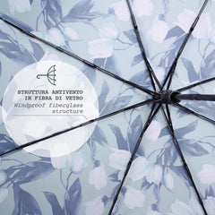 Ombrello donna mini automatico fantasia tulipaniPerlettiGreen