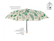 Ombrello donna mini automatico fantasia foglie Perletti Green