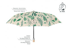 Ombrello donna mini automatico fantasia foglie Perletti Green